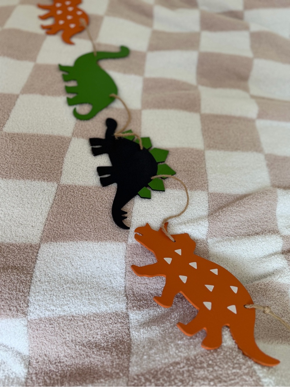Hobby Lobby Orange, Green, Navy Dinosaur Garland